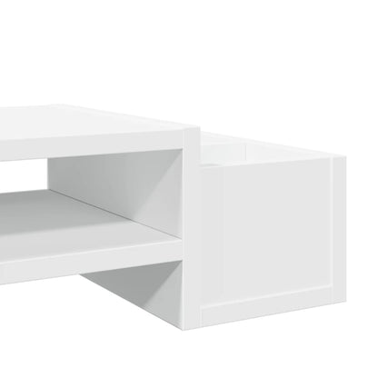 vidaXL Support de moniteur avec rangement blanc bois d'ingénierie