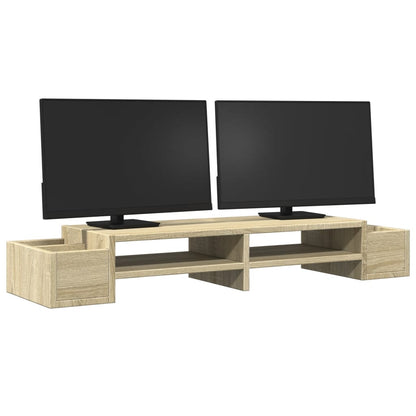 vidaXL Support de moniteur avec rangement chêne sonoma bois ingénierie