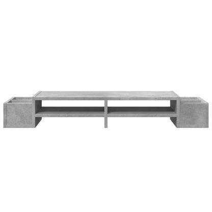 vidaXL Support de moniteur avec rangement gris béton bois d'ingénierie