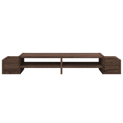 vidaXL Support de moniteur avec rangement chêne marron bois ingénierie