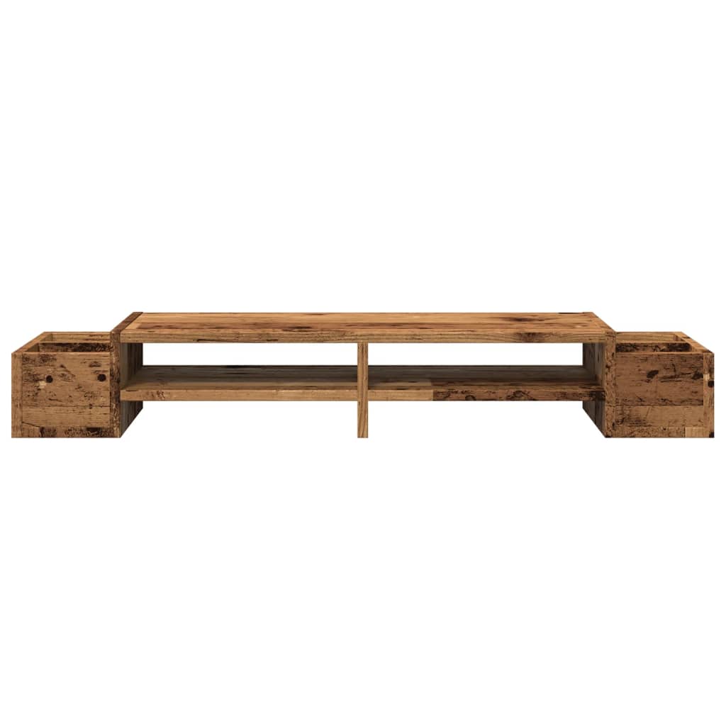 vidaXL Support de moniteur avec rangement vieux bois bois d'ingénierie