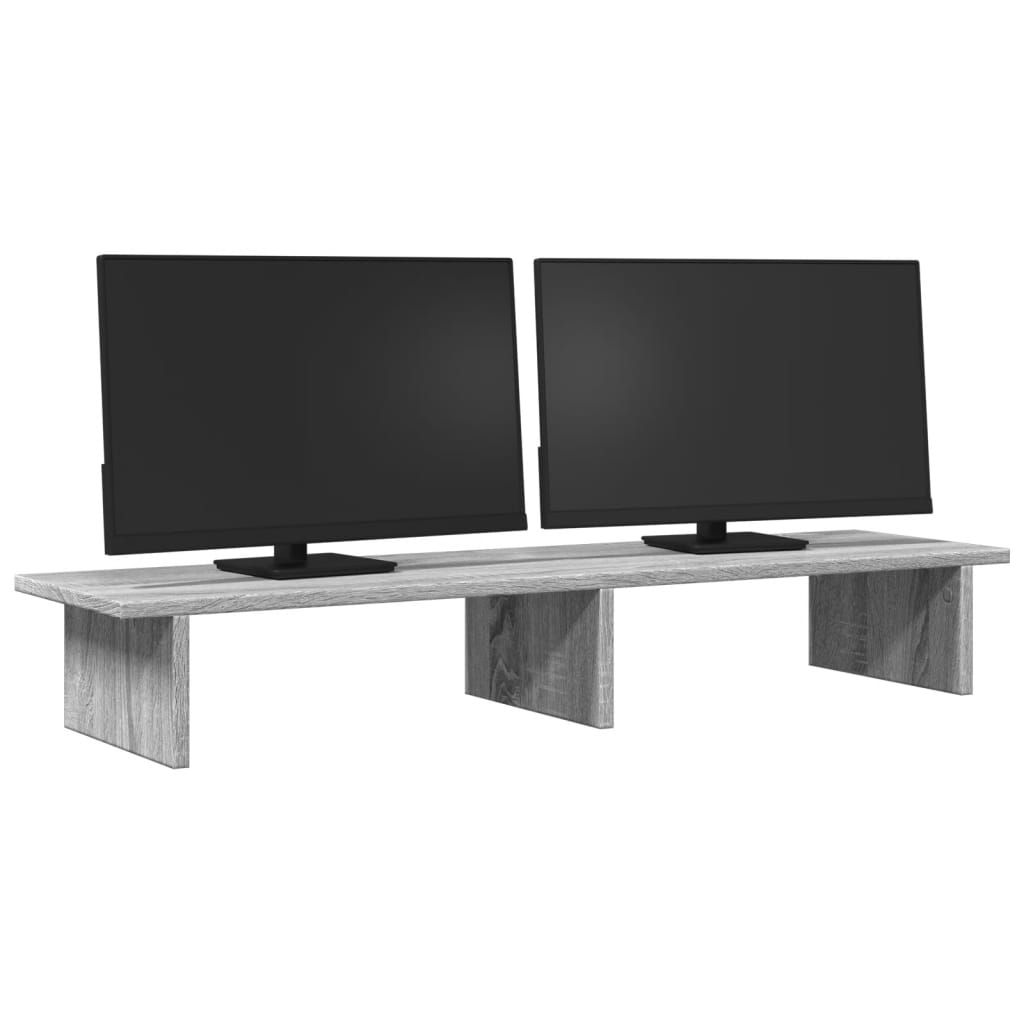 vidaXL Support de moniteur sonoma gris 100x27x15 cm bois d'ingénierie
