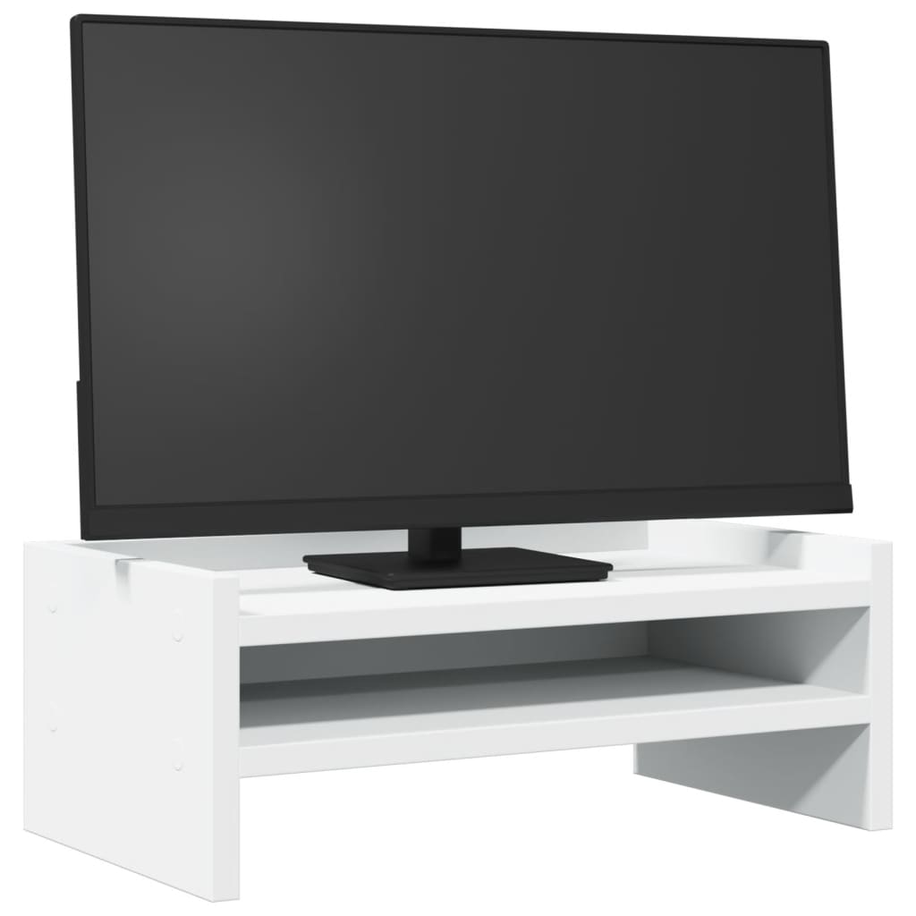 vidaXL Support de moniteur blanc 42x24x16 cm bois d'ingénierie