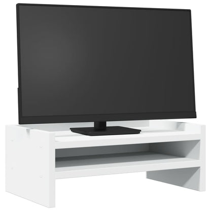 vidaXL Support de moniteur blanc 42x24x16 cm bois d'ingénierie