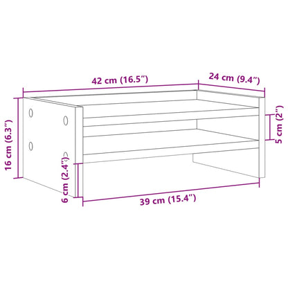 vidaXL Support de moniteur sonoma gris 42x24x16 cm bois d'ingénierie