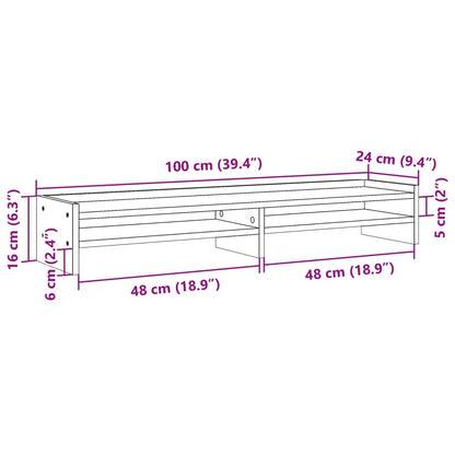 vidaXL Support de moniteur blanc 100x24x16 cm bois d'ingénierie