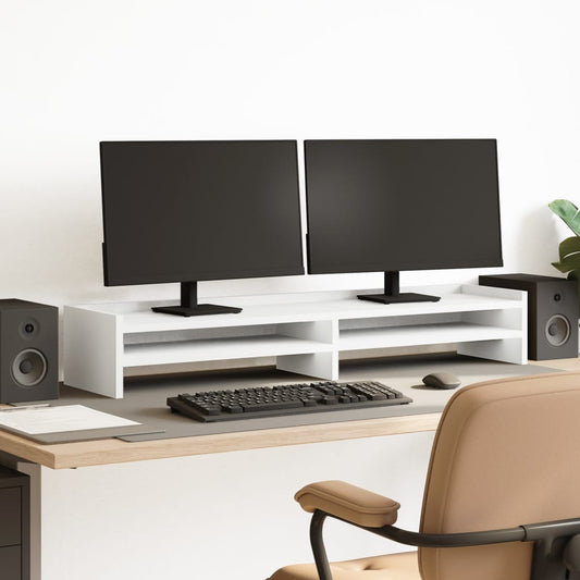 vidaXL Support de moniteur blanc 100x24x16 cm bois d'ingénierie