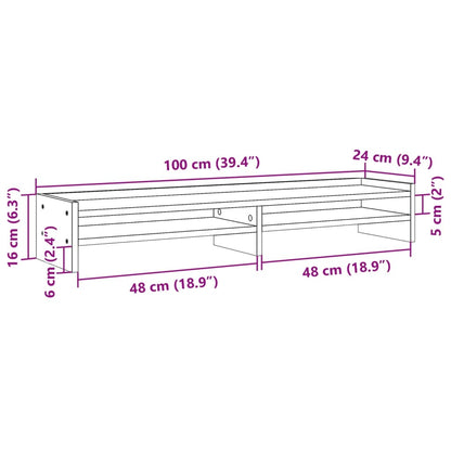 vidaXL Support de moniteur chêne sonoma 100x24x16 cm bois d'ingénierie
