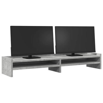 vidaXL Support de moniteur gris béton 100x24x16 cm bois d'ingénierie