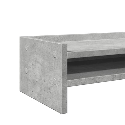 vidaXL Support de moniteur gris béton 100x24x16 cm bois d'ingénierie