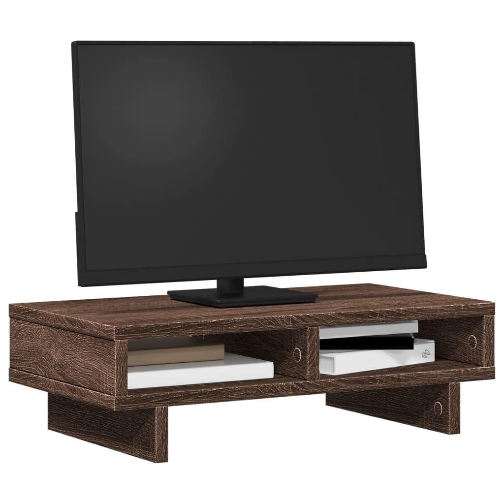 vidaXL Support de moniteur chêne marron 50x27x15 cm bois d'ingénierie