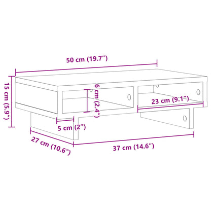 vidaXL Support de moniteur chêne artisanal 50x27x15 cm bois ingénierie
