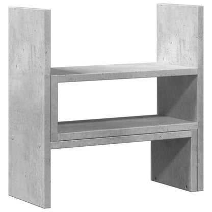 vidaXL Organisateur de bureau réglable gris béton bois d'ingénierie