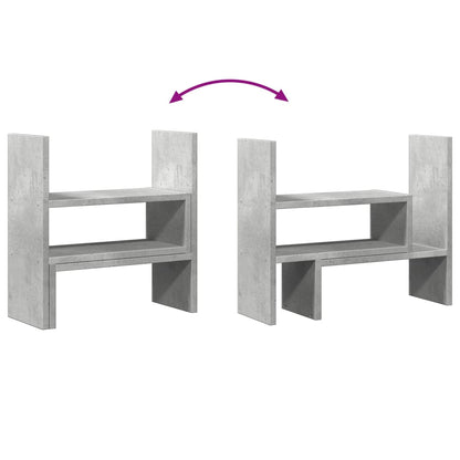 vidaXL Organisateur de bureau réglable gris béton bois d'ingénierie