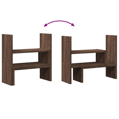 vidaXL Organisateur de bureau réglable chêne marron bois d'ingénierie