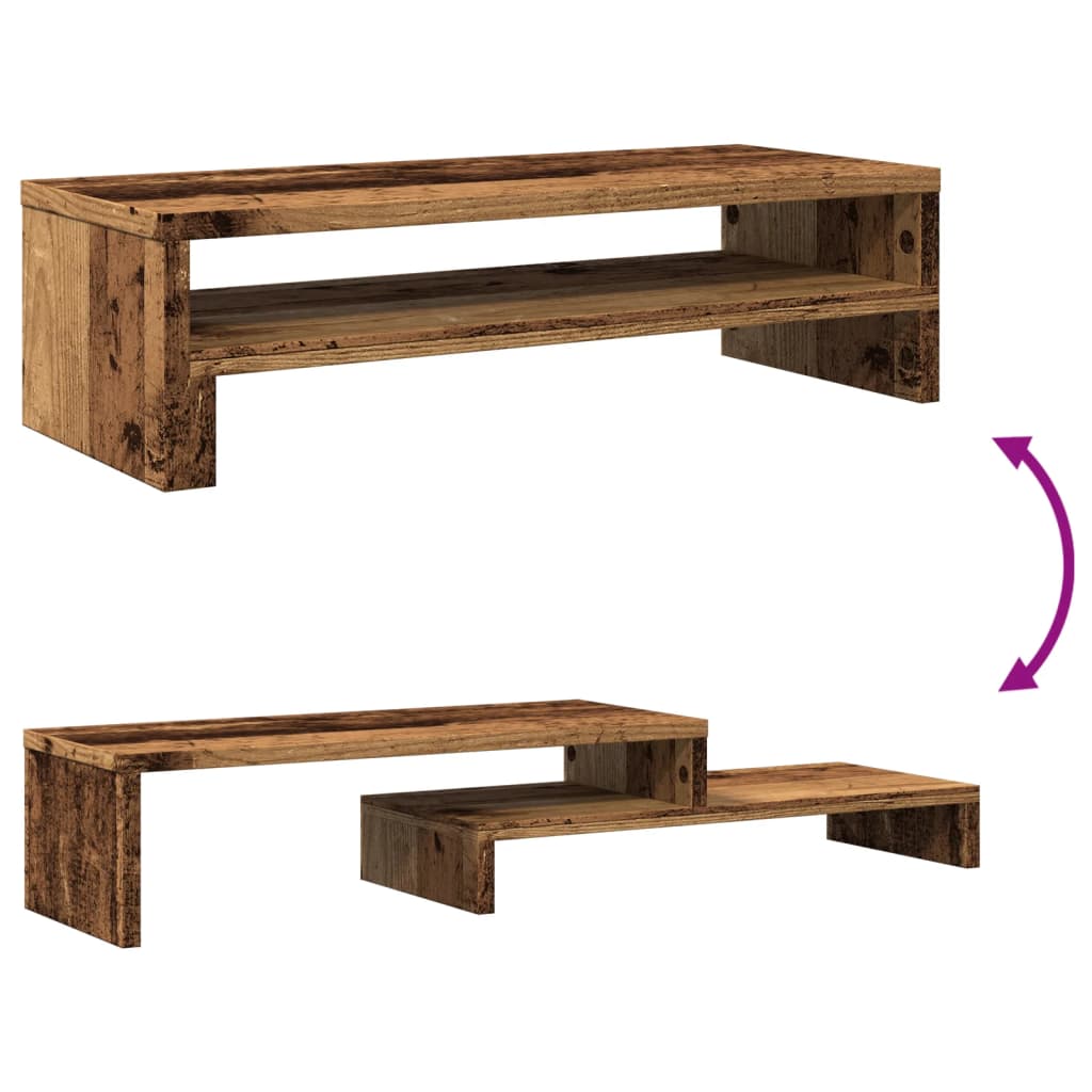 vidaXL Support de moniteur vieux bois 54x22x15 cm bois d'ingénierie