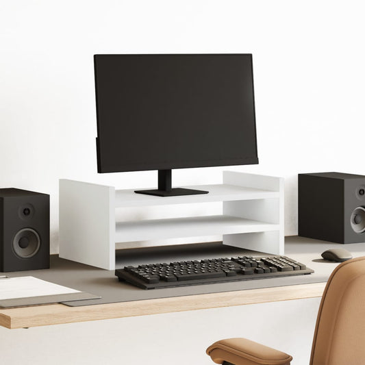 vidaXL Support de moniteur blanc 50x27x20 cm bois d'ingénierie