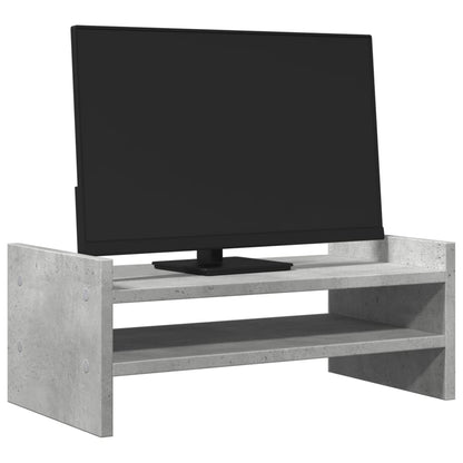 vidaXL Support de moniteur gris béton 50x27x20 cm bois d'ingénierie