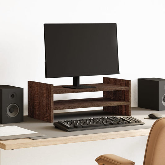 vidaXL Support de moniteur chêne marron 50x27x20 cm bois d'ingénierie