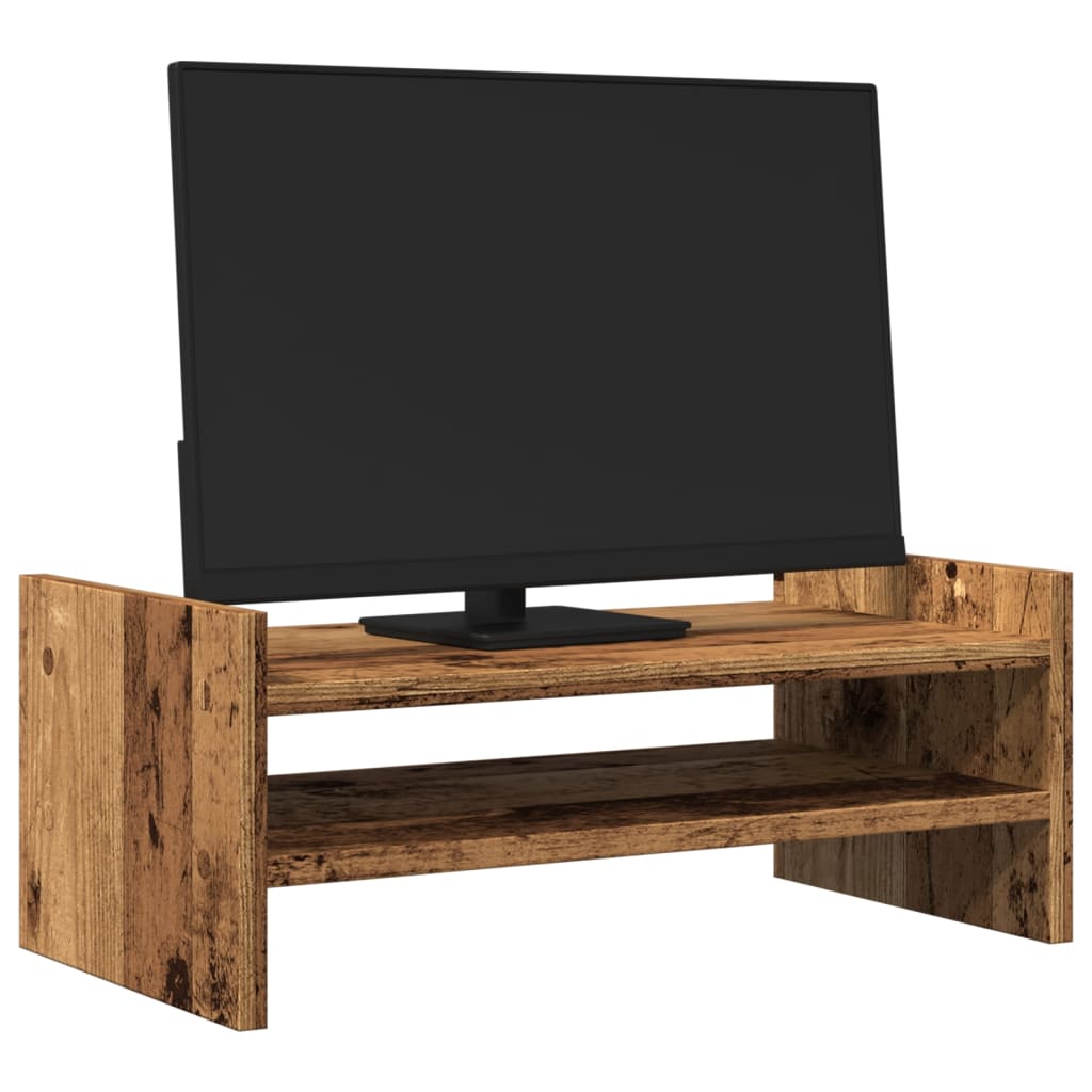 vidaXL Support de moniteur vieux bois 50x27x20 cm bois d'ingénierie