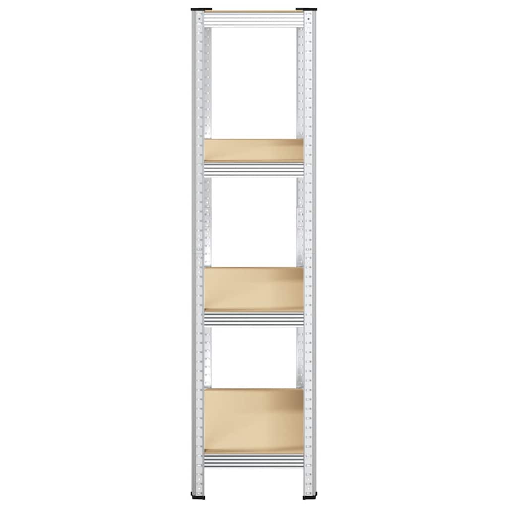 vidaXL Étagère de rangement 4 niveaux Argenté Acier et bois ingénierie