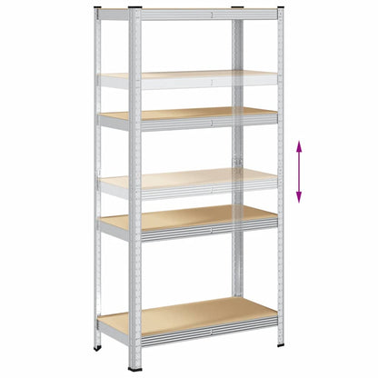 vidaXL Étagère de rangement 4 niveaux Argenté Acier et bois ingénierie