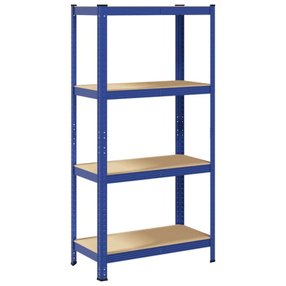 vidaXL Étagère de rangement à 4 niveaux Bleu Acier et bois ingénierie