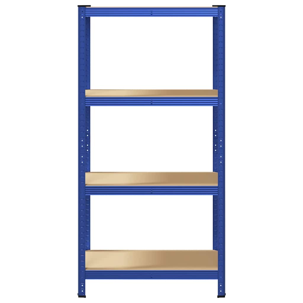 vidaXL Étagère de rangement à 4 niveaux Bleu Acier et bois ingénierie