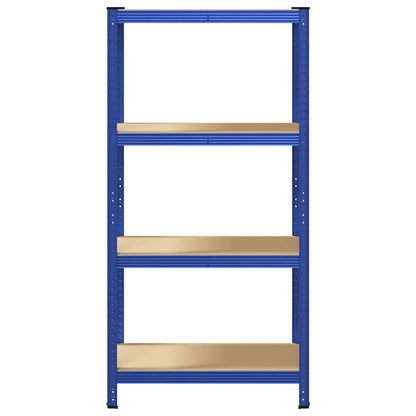 vidaXL Étagère de rangement à 4 niveaux Bleu Acier et bois ingénierie