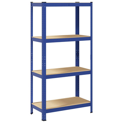 vidaXL Étagère de rangement à 4 niveaux Bleu Acier et bois ingénierie