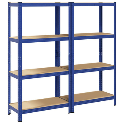 vidaXL Étagères de rangement à 4 niveaux 2 pcs acier bois d'ingénierie
