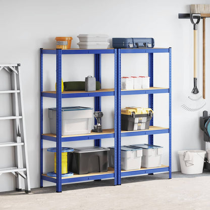 vidaXL Étagères de rangement à 4 niveaux 2 pcs acier bois d'ingénierie