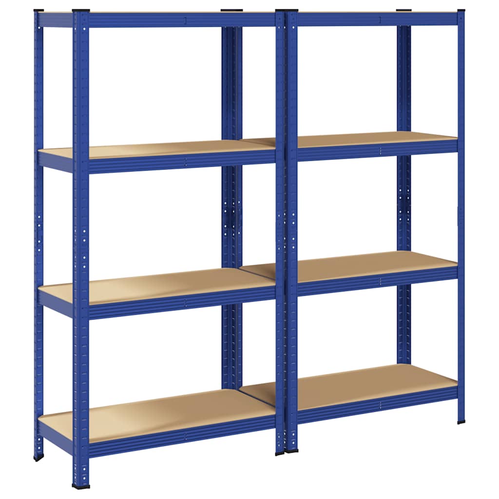vidaXL Étagères de rangement à 4 niveaux 2 pcs acier bois d'ingénierie