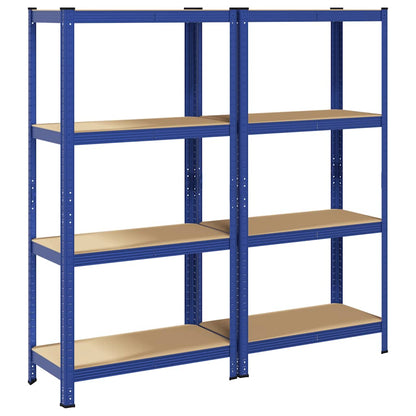 vidaXL Étagères de rangement à 4 niveaux 2 pcs acier bois d'ingénierie