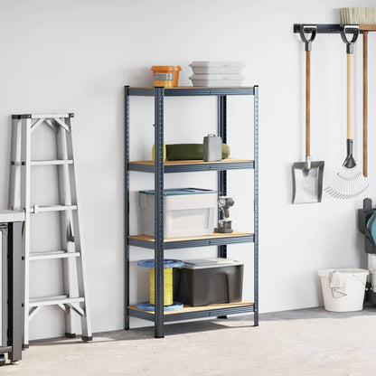 vidaXL Étagère de rangement 4 niveaux Anthracite Acier bois ingénierie