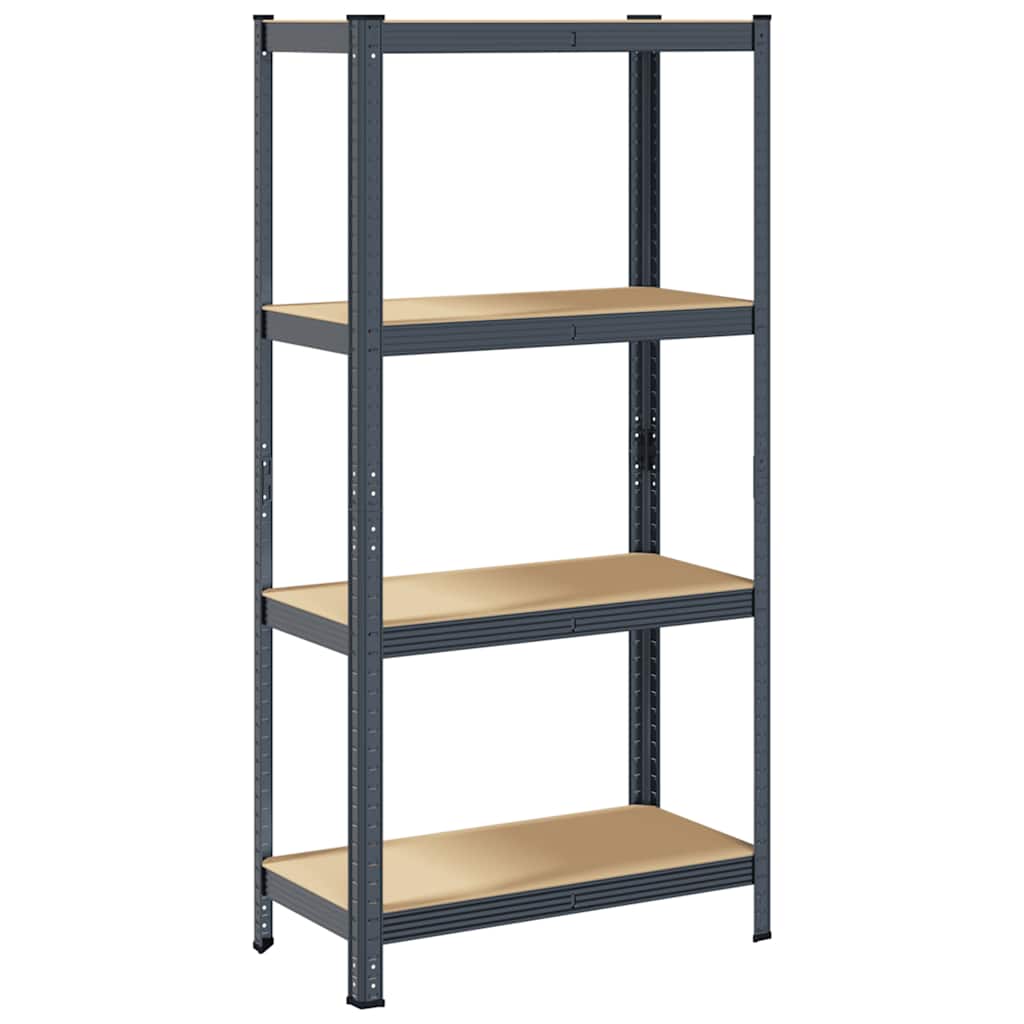 vidaXL Étagère de rangement 4 niveaux Anthracite Acier bois ingénierie