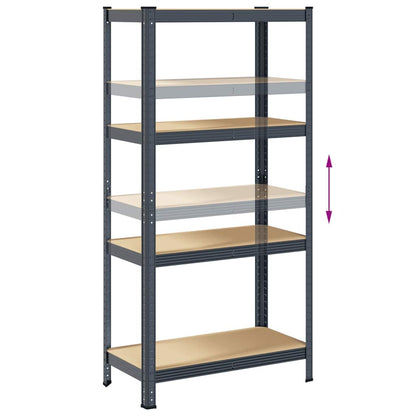 vidaXL Étagère de rangement 4 niveaux Anthracite Acier bois ingénierie