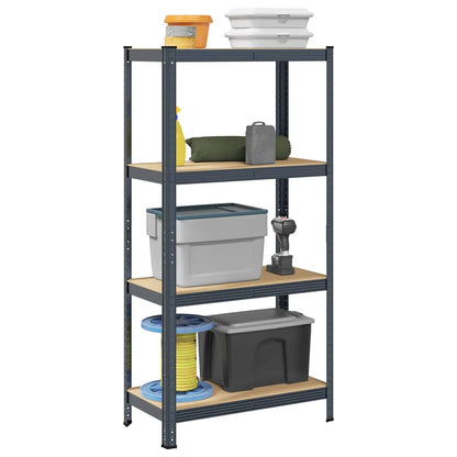 vidaXL Étagère de rangement 4 niveaux Anthracite Acier bois ingénierie