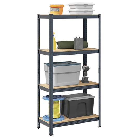 vidaXL Étagère de rangement 4 niveaux Anthracite Acier bois ingénierie