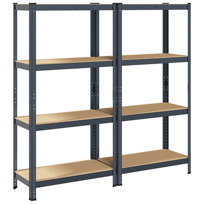 vidaXL Étagères de rangement à 4 niveaux 2 pcs acier bois d'ingénierie