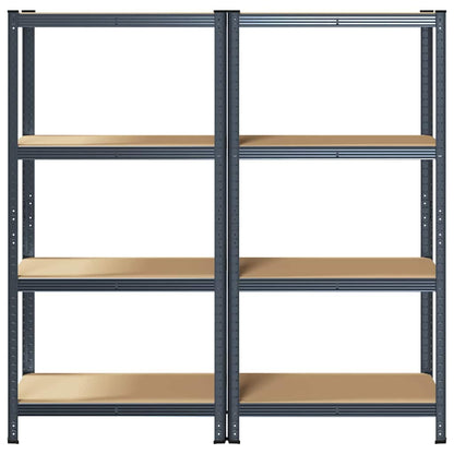 vidaXL Étagères de rangement à 4 niveaux 2 pcs acier bois d'ingénierie