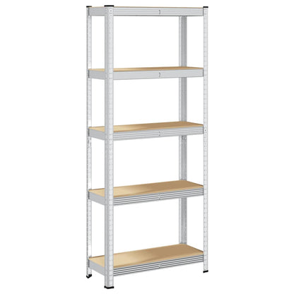 vidaXL Étagère de rangement 5 niveaux Argenté Acier et bois ingénierie