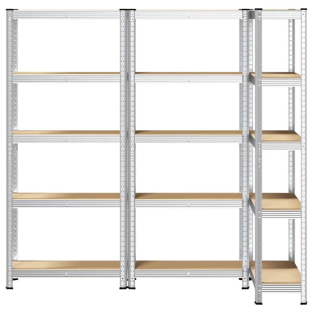 vidaXL Étagères de rangement à 5 niveaux 3 pcs acier bois d'ingénierie