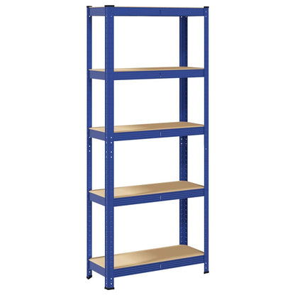 vidaXL Étagère de rangement à 5 niveaux Bleu Acier et bois ingénierie