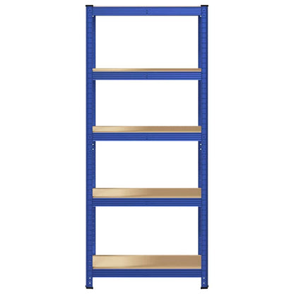 vidaXL Étagère de rangement à 5 niveaux Bleu Acier et bois ingénierie
