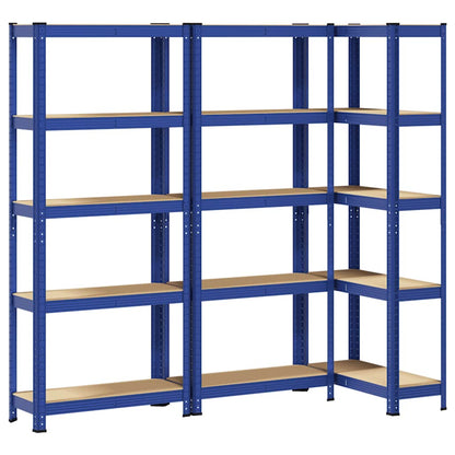 vidaXL Étagères de rangement à 5 niveaux 3 pcs Bleu