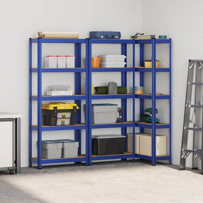 vidaXL Étagères de rangement à 5 niveaux 3 pcs Bleu