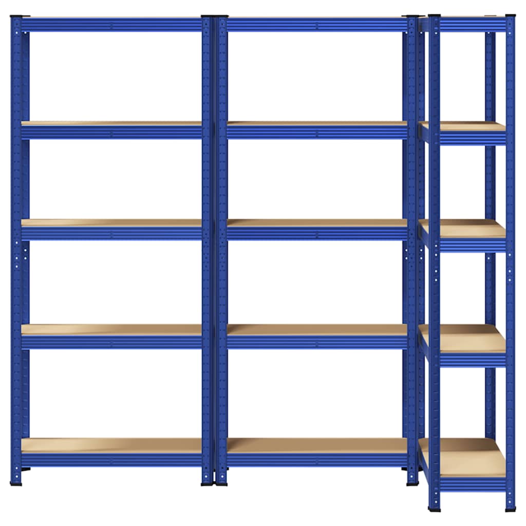 vidaXL Étagères de rangement à 5 niveaux 3 pcs Bleu