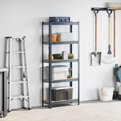 vidaXL Étagère de rangement 5 niveaux Anthracite Acier bois ingénierie