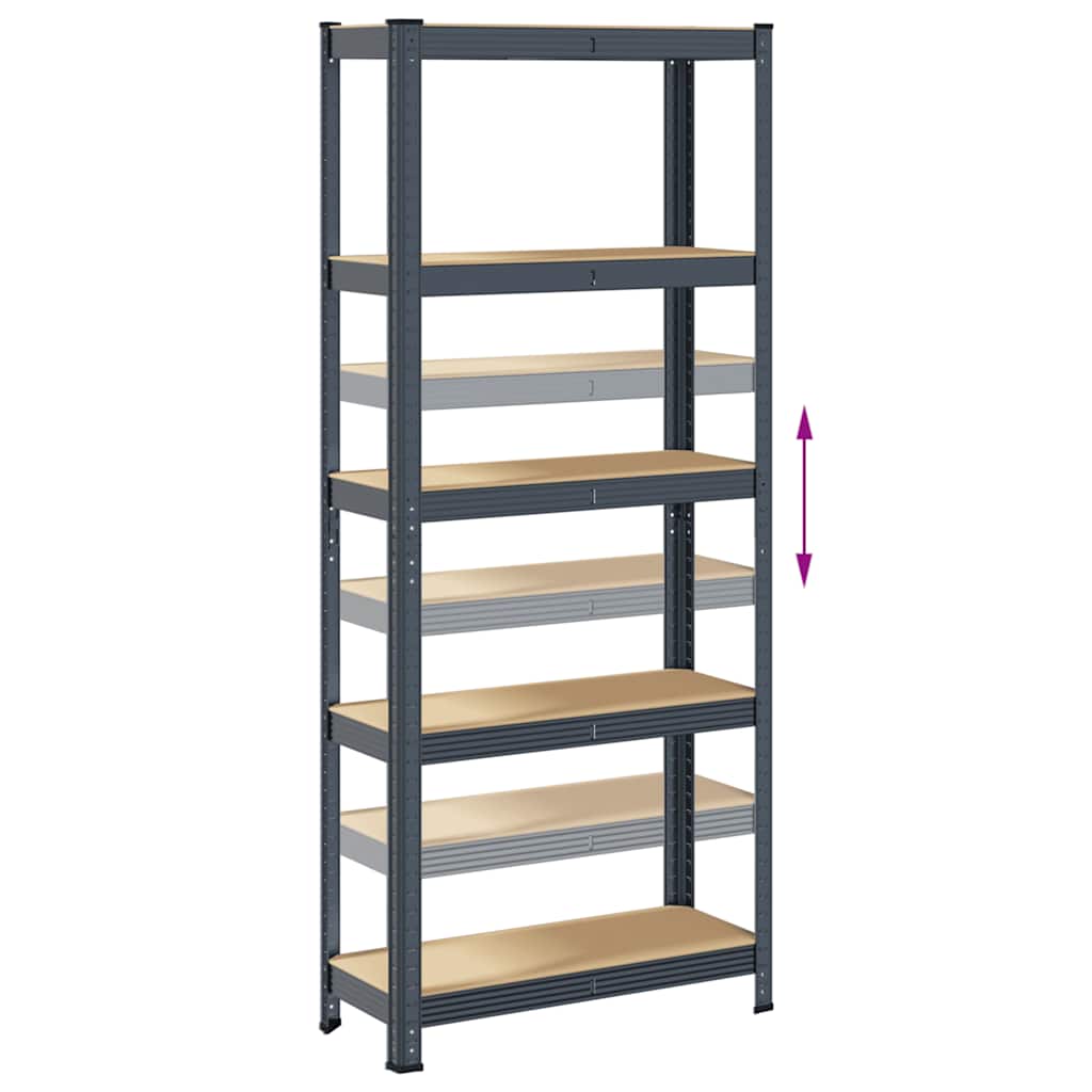 vidaXL Étagère de rangement 5 niveaux Anthracite Acier bois ingénierie